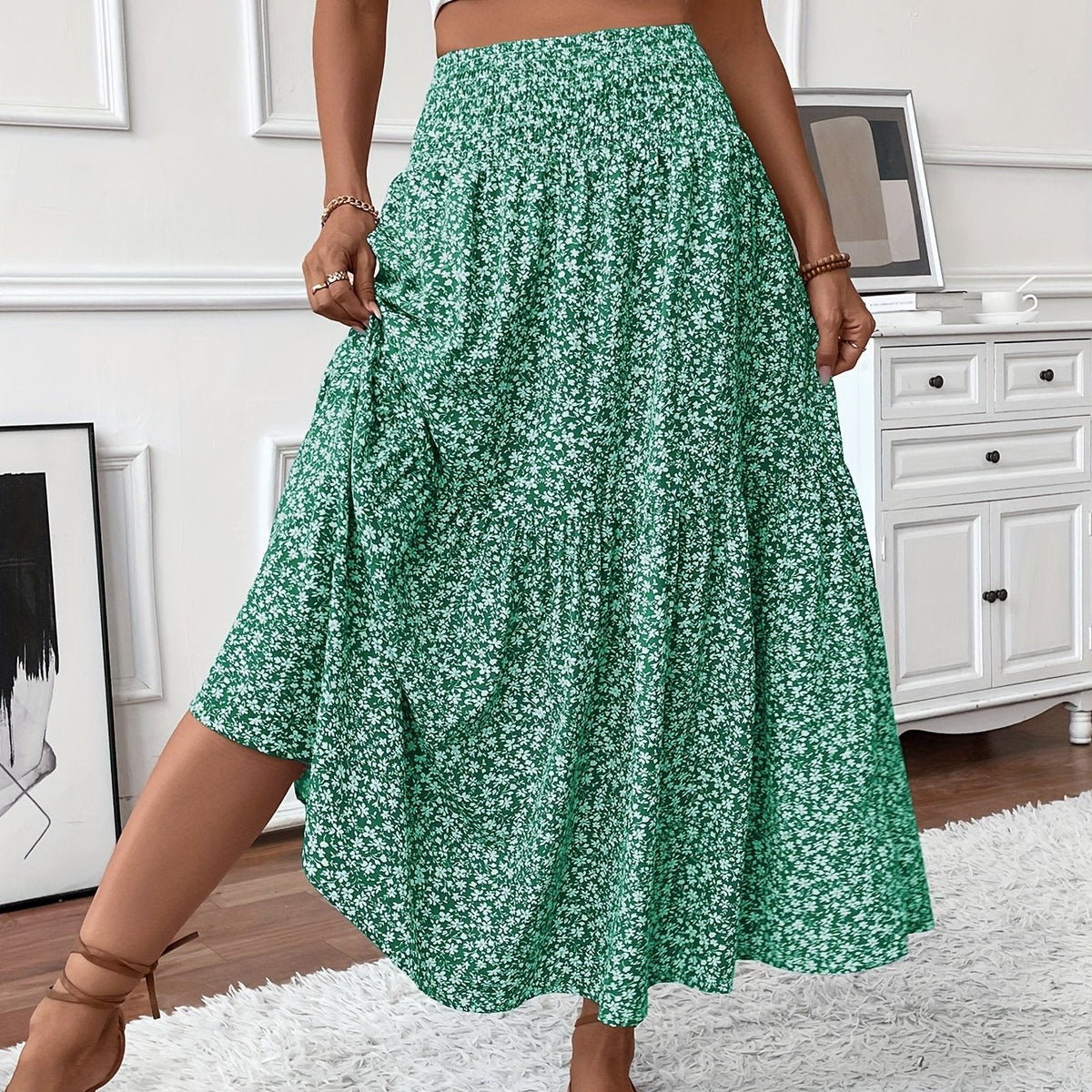 Elena Ditsy Floral Skirt