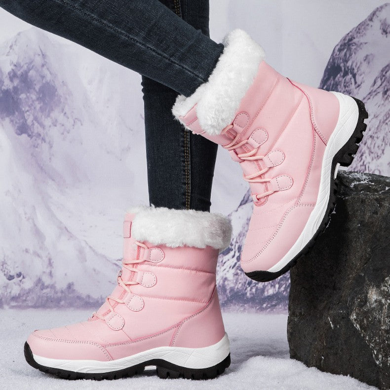 Bootara Women's Thermal Winter Hiking Boots - High-Cut Fleece Lined Snow Boots