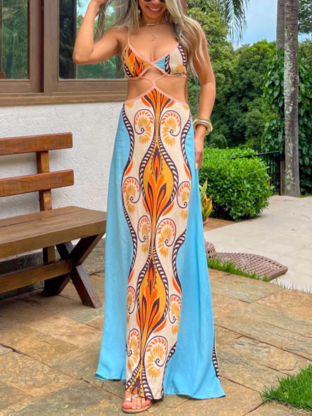 Summer  Vacation Exotic Suspender Dress