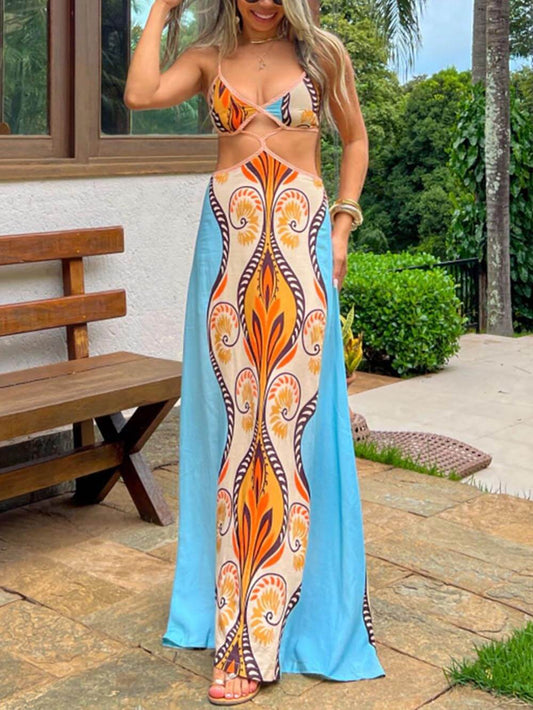 Summer  Vacation Exotic Suspender Dress