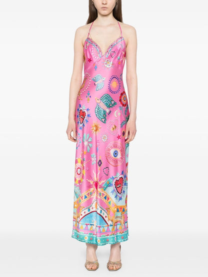 Chain Detail Slip Midi Dress