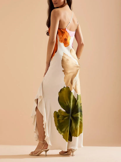 One-Shoulder Maxi Slip Dress