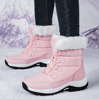 Bootara Women's Thermal Winter Hiking Boots - High-Cut Fleece Lined Snow Boots