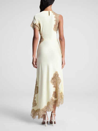 Satin and Lace Maxi Dress