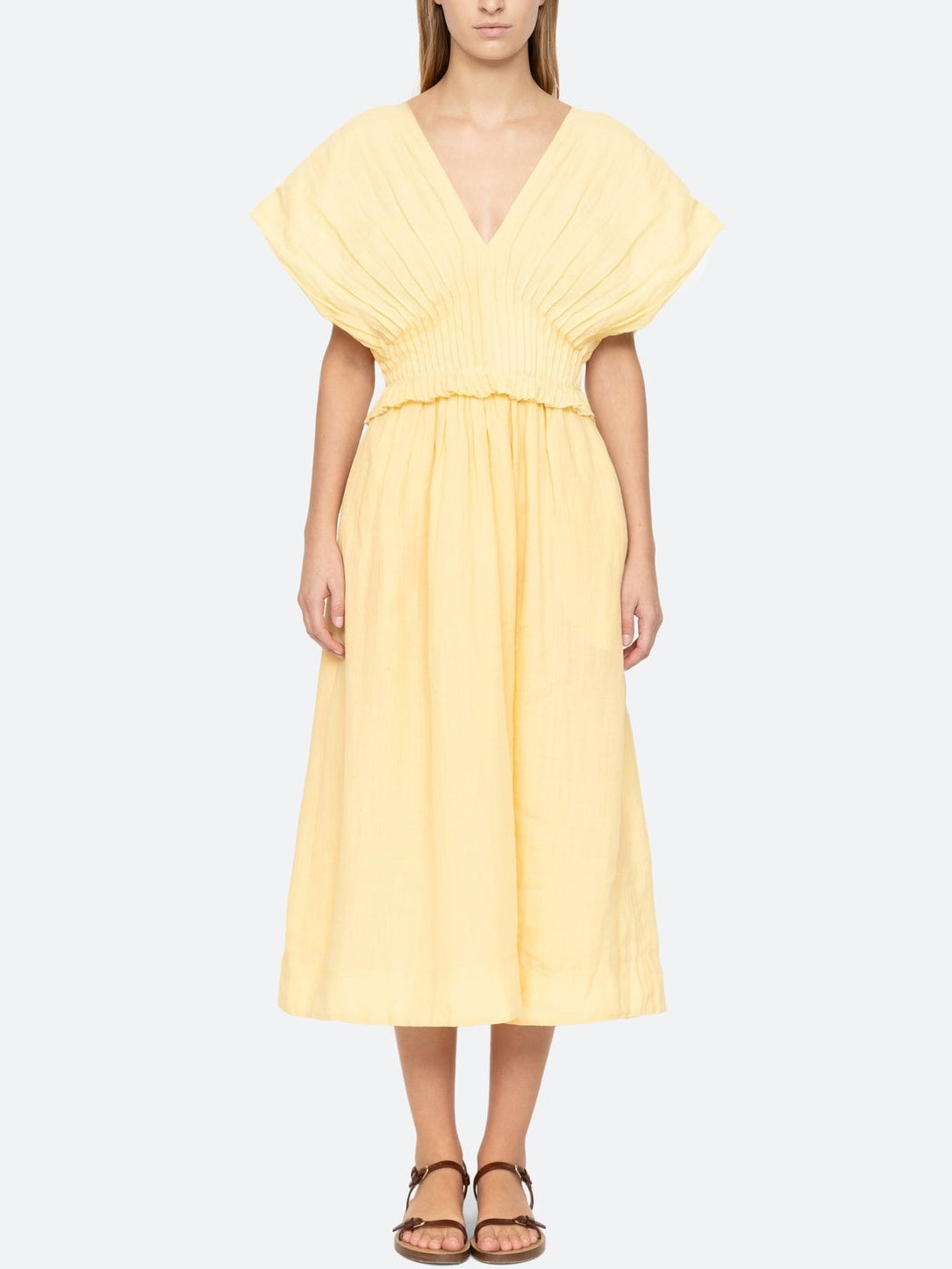 Oversized Sleeves Midi Dress