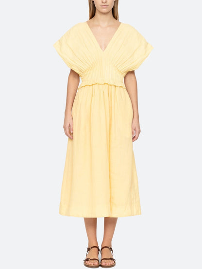 Oversized Sleeves Midi Dress