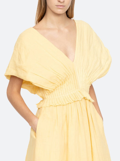 Oversized Sleeves Midi Dress