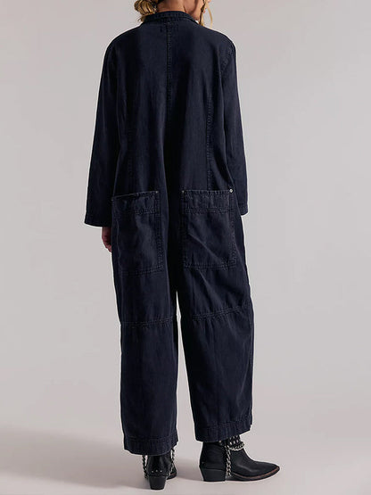 Women's Utility Wide Leg Denim Jumpsuit