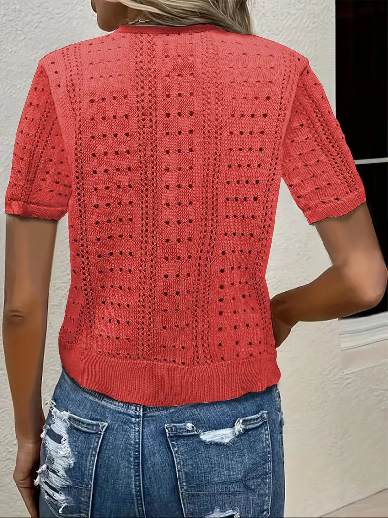 Elena Hollow Knit Cardigan