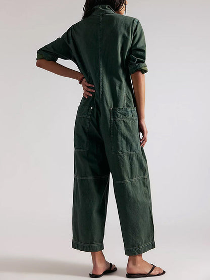 Women's Utility Wide Leg Denim Jumpsuit