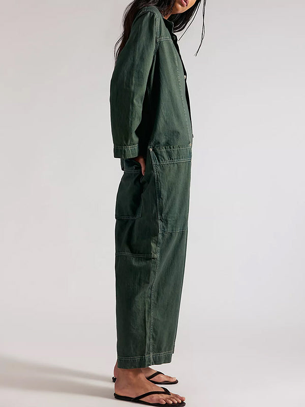Women's Utility Wide Leg Denim Jumpsuit