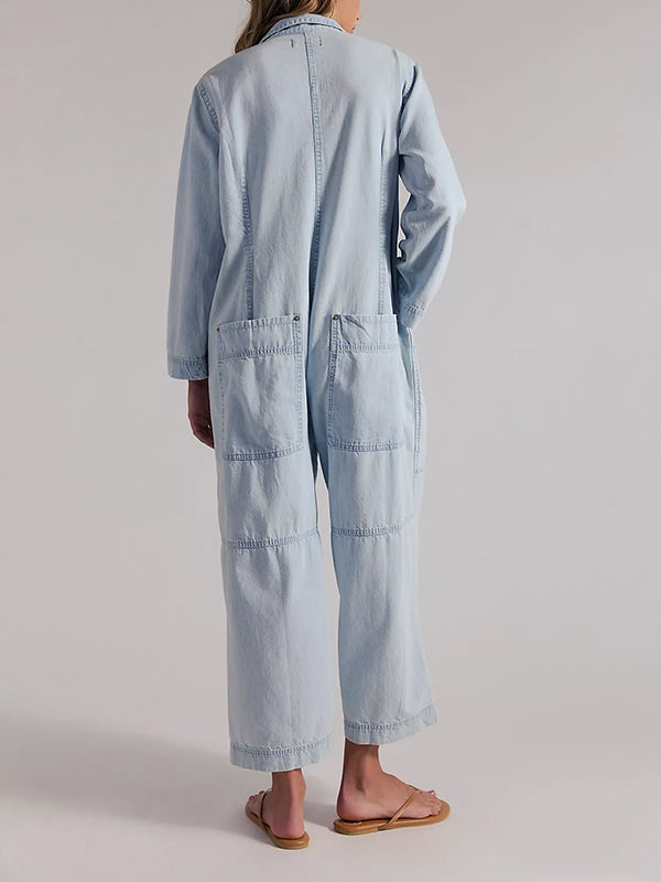 Women's Utility Wide Leg Denim Jumpsuit