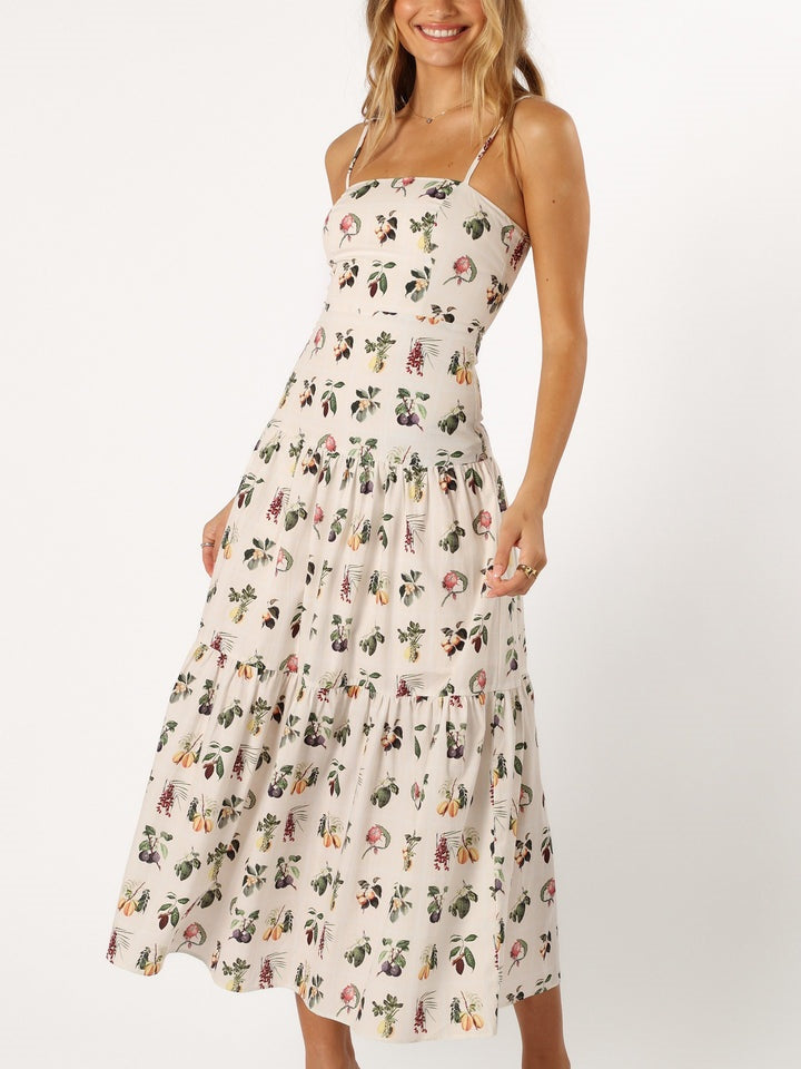 Fruit Floral Midi Dress