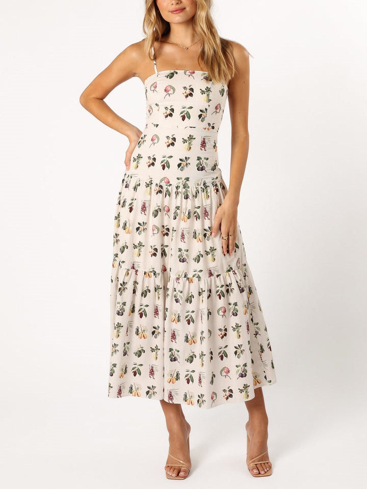 Fruit Floral Midi Dress