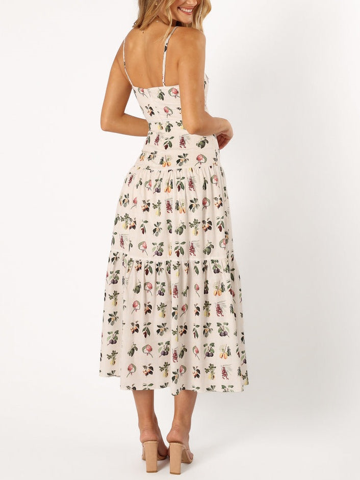 Fruit Floral Midi Dress